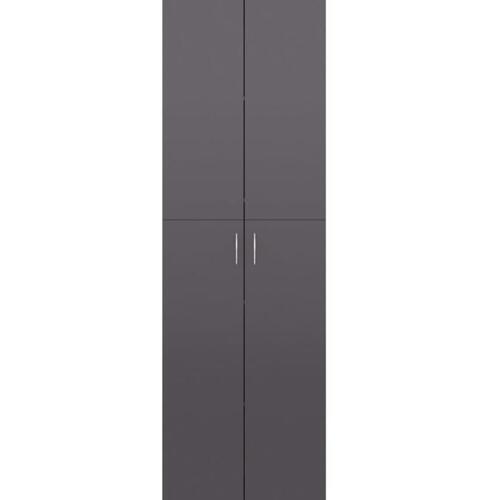 Kontorskab 60x32x190 cm konstrueret træ grå højglans