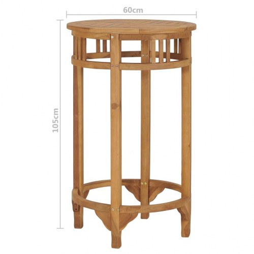 Barbord Ø 60 cm massivt teaktræ