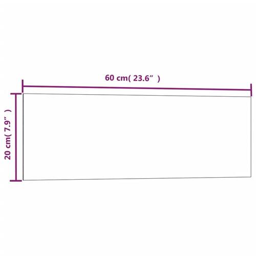 Væghængt magnettavle 60x20 cm hærdet glas sort