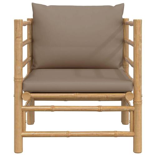 Havesofa med gråbrune hynder bambus