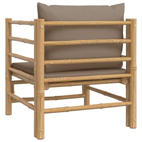 Havesofa med gråbrune hynder bambus