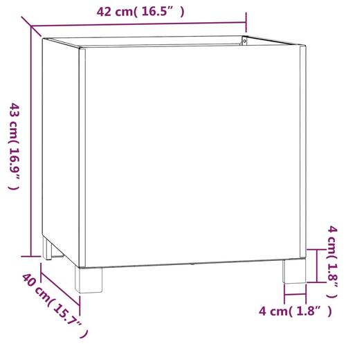 Plantekasser med ben 2 stk. 42x40x43 cm cortenstål rustfarvet
