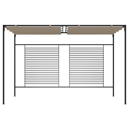 Pavillon med sammenrulleligt tag 3x4x2,3 cm 180 g/m² gråbrun