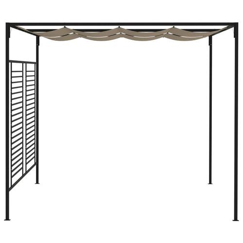 Pavillon med sammenrulleligt tag 3x4x2,3 cm 180 g/m² gråbrun