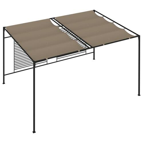 Pavillon med sammenrulleligt tag 3x4x2,3 cm 180 g/m² gråbrun