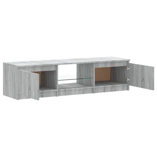 Tv-bord med LED-lys 140x40x35,5 cm grå sonoma-eg