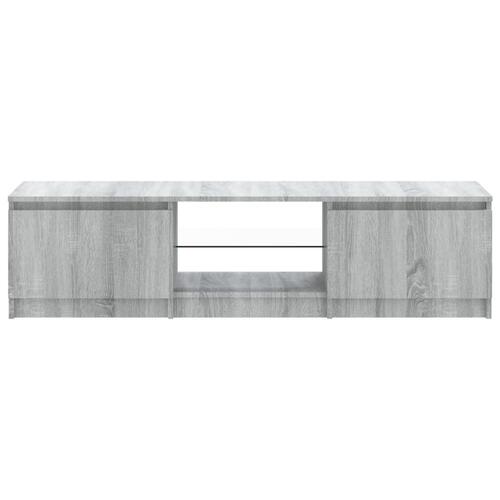 Tv-bord med LED-lys 140x40x35,5 cm grå sonoma-eg