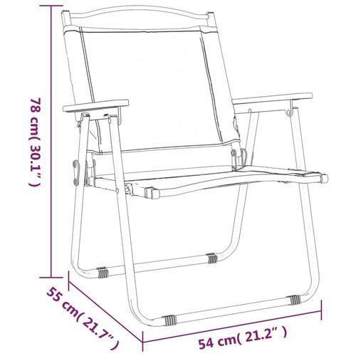 Campingstole 2 stk. 54x55x78 cm oxfordstof sort