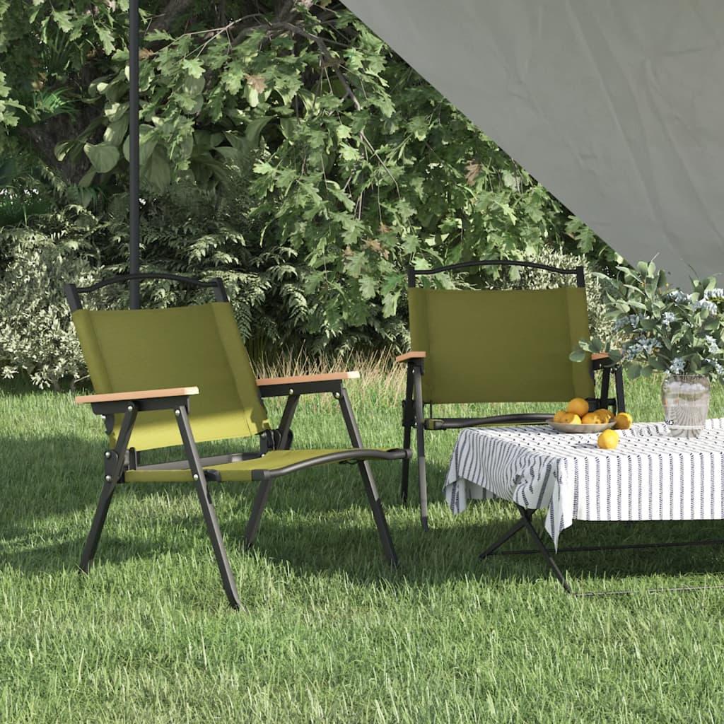 Campingstole 2 stk. 54x43x59 cm oxfordstof beige billede