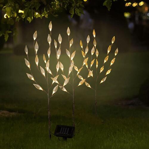 LED-solcellelampe 50 cm busk transparent og brun