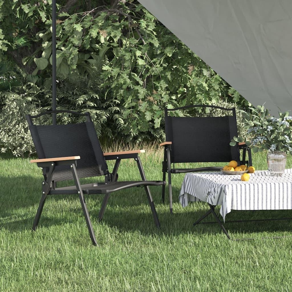 Campingstole 2 stk. 54x43x59 cm oxfordstof sort billede