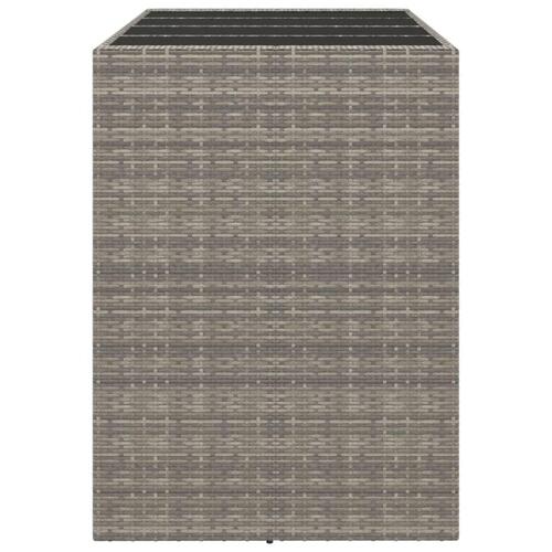 Barbord med glasplade 145x80x110 cm polyrattan grå