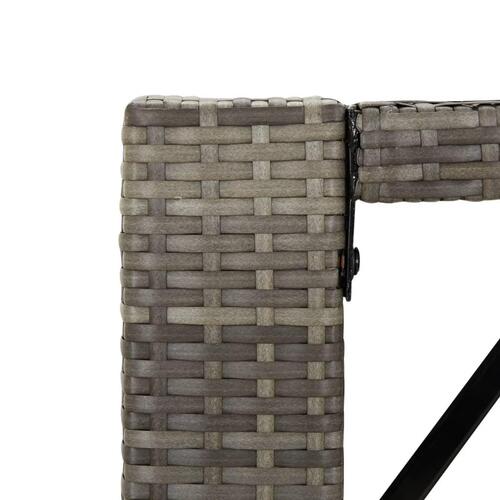 Barbord med glasplade 105x80x110 cm polyrattan grå