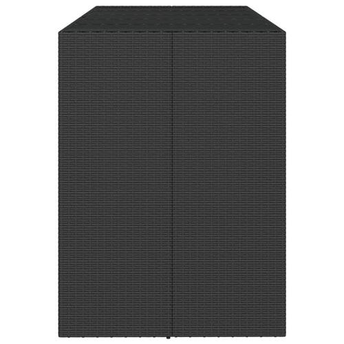 Barbord med glasplade 185x80x110 cm polyrattan sort