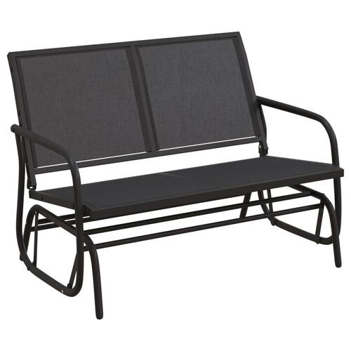 Gyngebænk til haven 120,5x76x86,5 cm textilene og stål sort