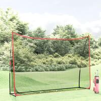 Træningsnet til golf 305x91x213 cm polyester sort og rød