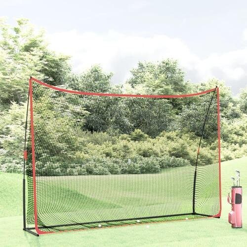 Træningsnet til golf 305x91x213 cm polyester sort og rød