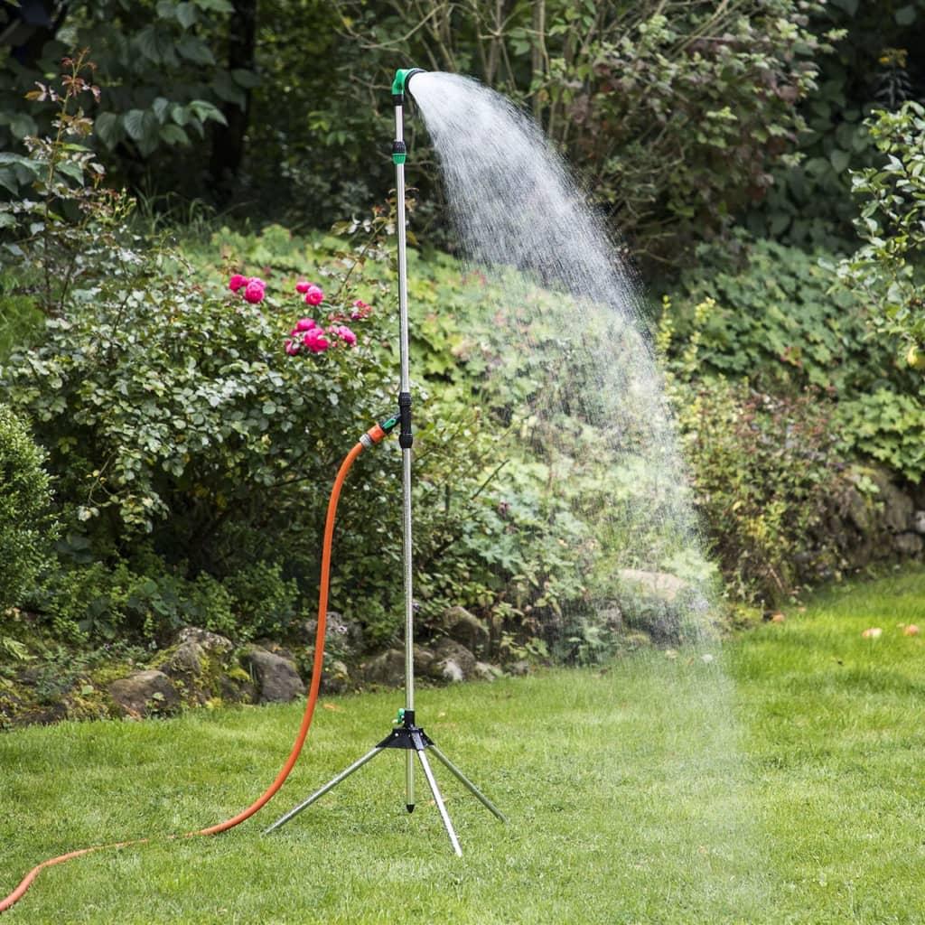 udendørs bruser 215 cm sølvfarvet og grøn