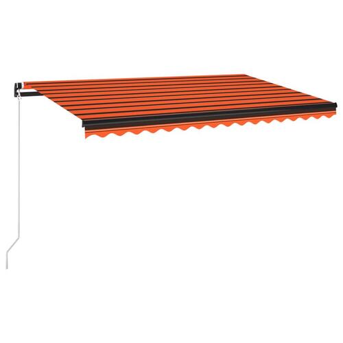 Markise 400x350 cm manuel betjening orange og brun