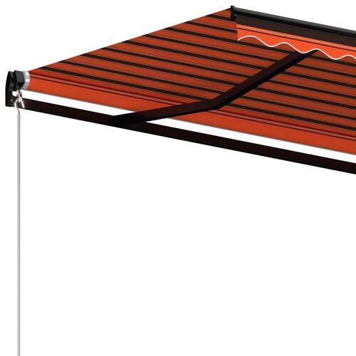 Markise 400x350 cm manuel betjening orange og brun