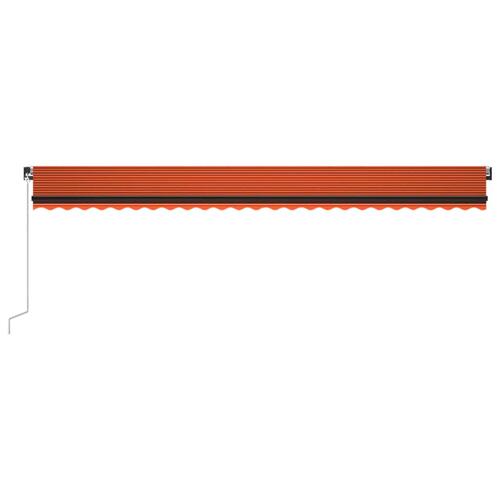Markise 600x350 cm manuel betjening orange og brun