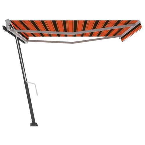Fritstående markise 400x350 cm manuel betjening orange/brun