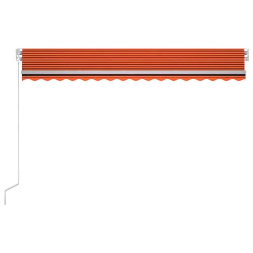 Markise 400x350 cm manuel betjening orange og brun