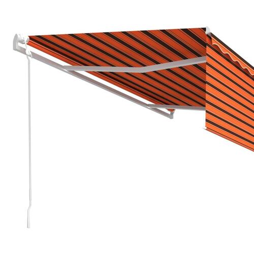 Markise m. gardin 5x3 m automatisk betjening orange og brun