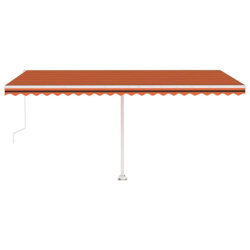 Fritstående markise 500x300 cm automatisk betjening orange/brun