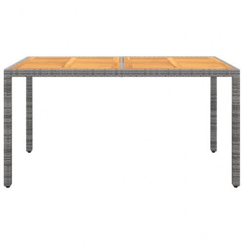 Havebord 150x90x75 cm akacietræ og polyrattan grå