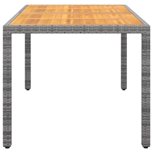 Havebord 150x90x75 cm akacietræ og polyrattan grå