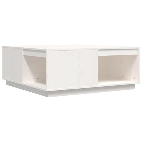 Sofabord 100x101x40,5 cm massivt fyrretræ hvid
