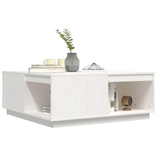 Sofabord 100x101x40,5 cm massivt fyrretræ hvid