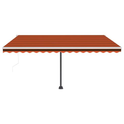 Fritstående markise 450x350 cm automatisk betjening orange/brun