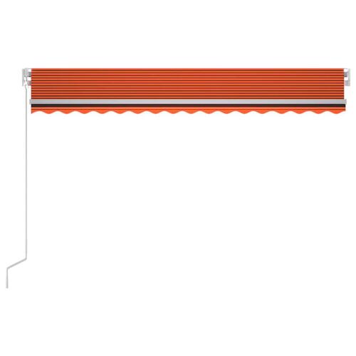 Markise 450x350 cm manuel betjening orange og brun