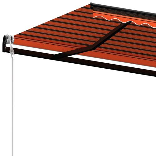Markise 450x350 cm manuel betjening orange og brun