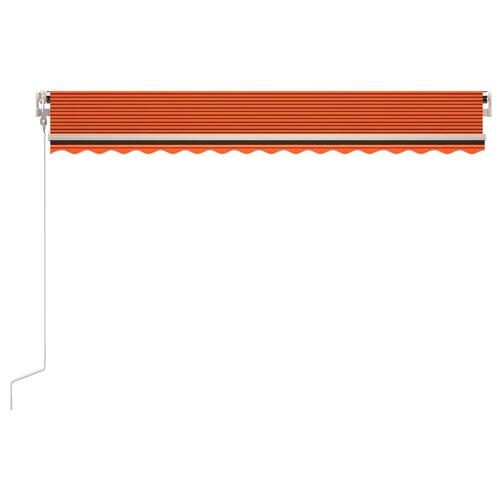 Markise 450x350 cm automatisk betjening orange og brun