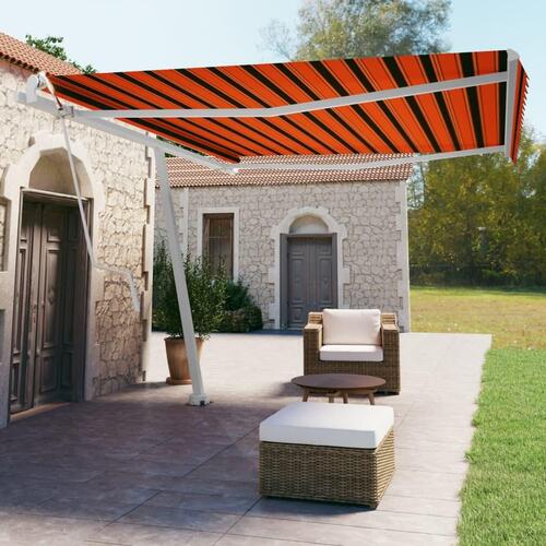 Fritstående markise 450x350 cm automatisk betjening orange/brun