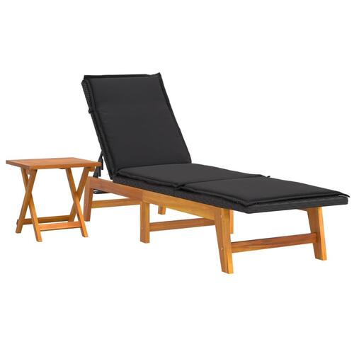 Loungesæt til haven 3 dele polyrattan og massivt akacietræ