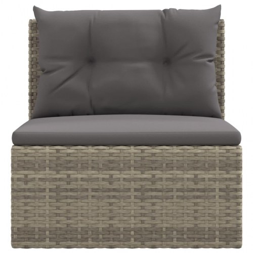 Midtermodul til havesofa med hynde polyrattan grå