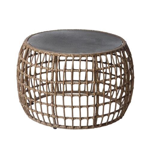 Sofabord Ariki Bord Stål Rattan Hærdet glas syntetisk Rattan 73 x 61 x 46 cm