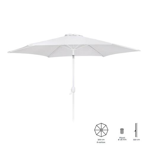 Parasol Alba Hvid Aluminium 300 x 300 x 250 cm