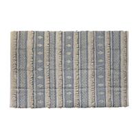 Tæppe 230 x 160 x 2 cm Blå Bomuld Hvid Boho