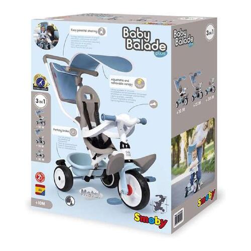 Trehjulet Cykel Smoby 7600741400 Blå 3-i-1 (68 x 52 x 101 cm)