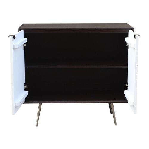 Skænk Hvid Brun Metal Mangotræ 90 x 43 x 80 cm
