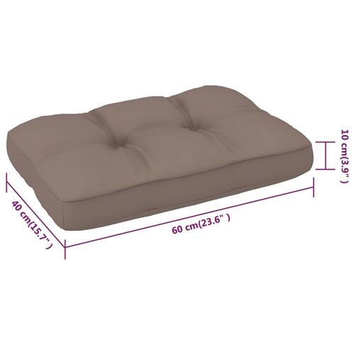 Hynde til pallesofa 60x40x12 cm gråbrun