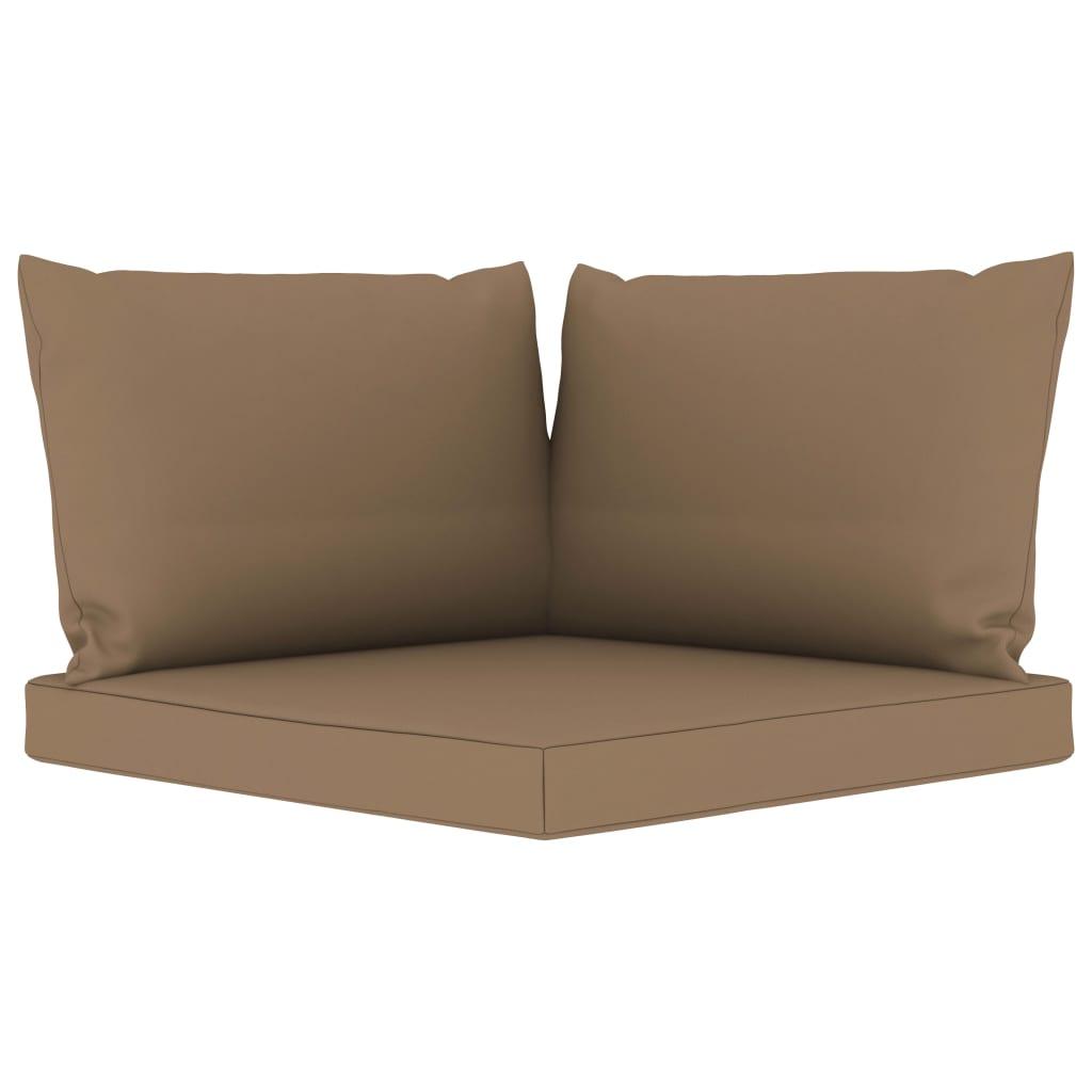 Hynder til pallesofa 3 stk. stof gråbrun