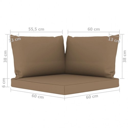 Hynder til pallesofa 3 stk. stof gråbrun