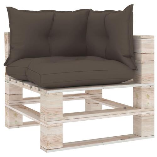 Hynder til pallesofa 3 stk. stof gråbrun