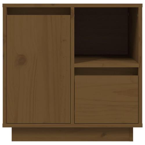Sengebord 50x34x50 cm massivt fyrretræ gyldenbrun